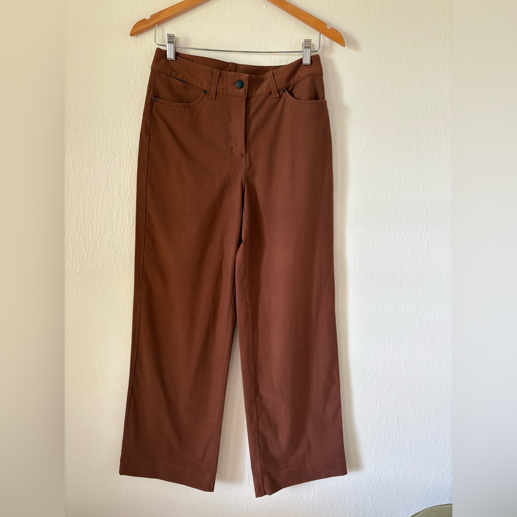 Lululemon City Sleek 5 Pocket Wide-Leg High-Rise Pant Cinnamon Brown Size 28